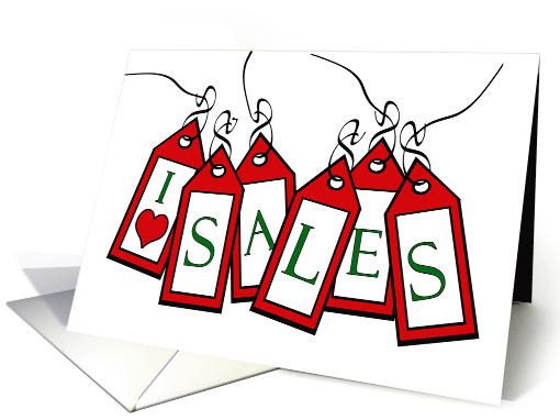 Boxing Day I Love Sales with Red Sale Tags card (1171458)
