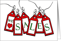 Boxing Day From All of Us with We Love Sales Red Tags card