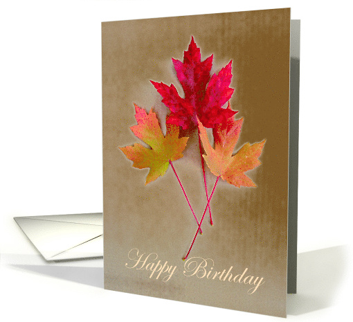 Happy Autumn Season Birthday for Her with Fall Leaves card (1181332)