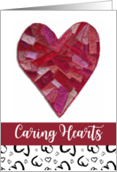 For Volunteer Thank You with Caring Hearts and Quilted Fabric Heart card