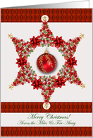 Christmas Across the Miles and Far Away with Star Ornament card
