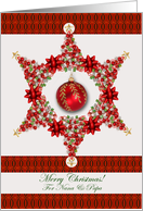 Christmas for Nana and Papa with Star Made from Ornaments card