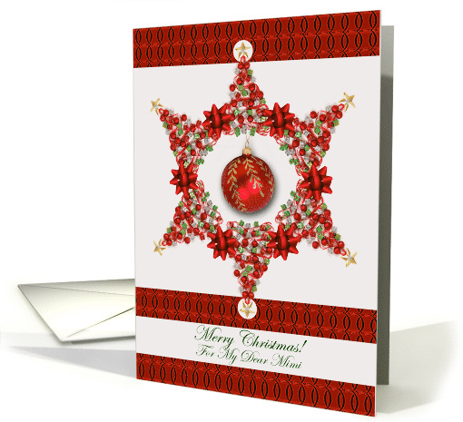 Christmas for Mimi with Festive Star Made from Ornaments card