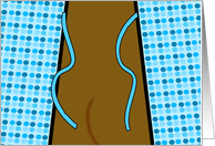 Funny Get Well with Hospital Gown From the Back and Dark Skin Tone card