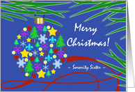 Sorority Sister Christmas with Holiday Symbols Ornament card
