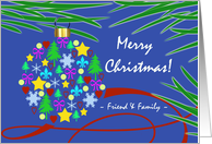 Friend and Family Christmas with Holiday Symbol Ornament card