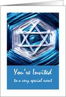 Bar Mitzvah Invitation with Star of David Ribbon and String Design card