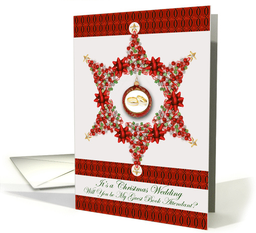Invitation for Guest Book Attendant with Christmas Wedding card