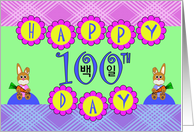 Baek-il, Korean Happy 100th Day with Baby Rabbits card