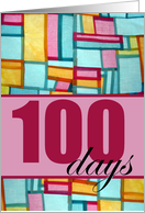 Baek-il Korean Happy 100th Day for Girl with Pojagi Korean Patchwork card