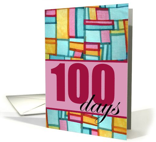 Baek-il Invitation Korean Happy 100th Day for Girl with Patchwork card
