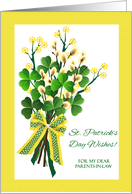 St. Patrick’s Day for Parents-in-Law with Shamrock Bouquet card