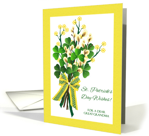 St. Patrick's Day Wishes for Great-Grandma with Shamrock Bouquet card