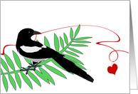 Valentine’s Day Tugging at My Heartstring I Love You with Magpie card