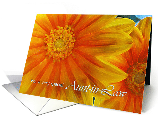 Birthday Poem for Aunt-in-Law with Gazania Flowers Painting card