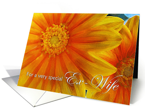 Birthday Poem for Ex-Wife with Gazania Flower Painting card (1240312)