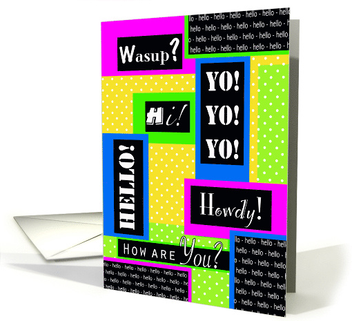 Hello How are You Text Design with Dots and Bright Colors card
