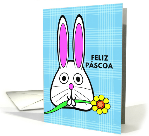 Portuguese Easter Feliz Pscoa with Bunny Holding a... (1244522)
