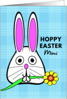 For Mimi Easter with Cute Bunny Holding a Flower in Its Mouth card