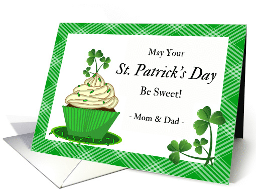 For Parents St Patrick's Day Custom Text with Cupcake and... (1251530)