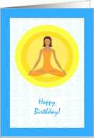 Birthday for Yoga Instructor with Meditation Yoga Pose and Sun card