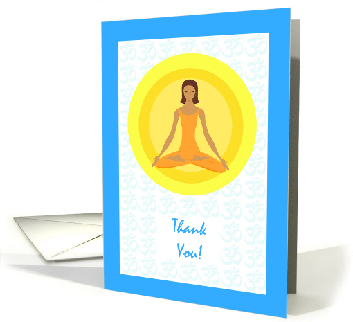 Thank You Yoga Instructor with Meditation Yoga Pose and Sun card