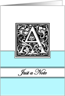 Monogram Letter A Any Occasion Blank in Arts and Crafts Style card