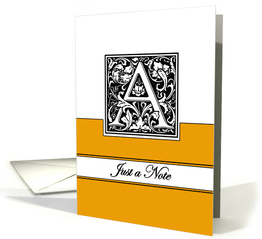 Monogram Letter A Any Occasion Blank in Arts and Crafts Style card