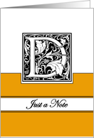 Monogram Letter D Any Occasion Blank in Arts and Crafts Style card