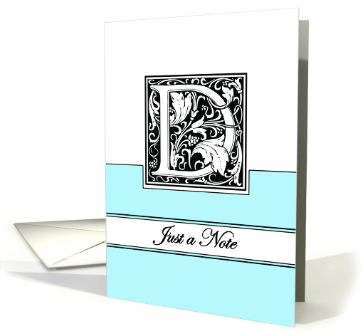 Monogram Letter D Any Occasion Blank in Arts and Crafts Style card
