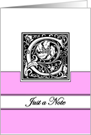 Monogram Letter C Any Occasion Blank in Arts and Crafts Style card