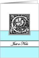 Monogram Letter C Any Occasion Blank in Arts and Crafts Style card