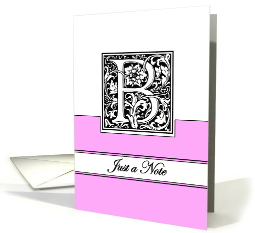 Monogram Letter B Any Occasion Blank in Arts and Crafts Style card