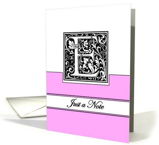 Monogram Letter E Any Occasion Blank in Arts and Crafts Style card