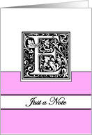 Monogram Letter E Any Occasion Blank in Arts and Crafts Style card