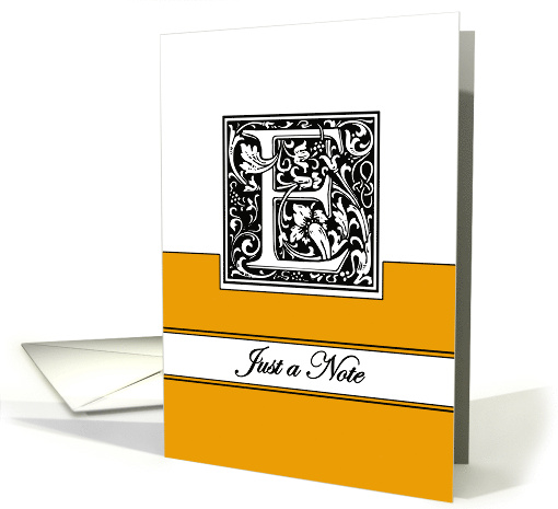 Monogram Letter E Any Occasion Blank in Arts and Crafts Style card