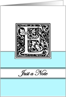 Monogram Letter E Any Occasion Blank in Arts and Crafts Style card