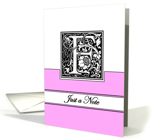 Monogram Letter F Any Occasion Blank in Arts and Crafts Style card