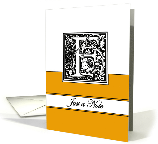 Monogram Letter F Any Occasion Blank in Arts and Crafts Style card
