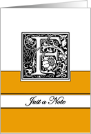Monogram Letter F Any Occasion Blank in Arts and Crafts Style card