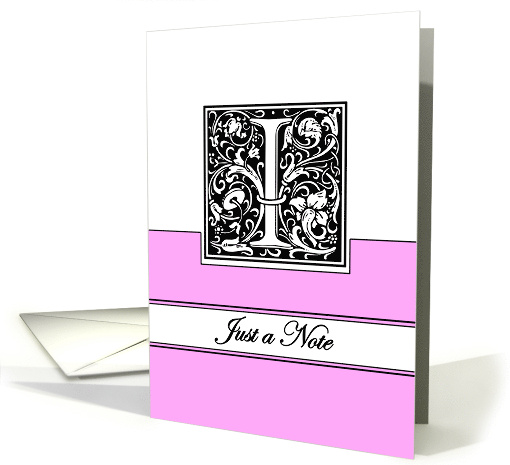 Monogram Letter I Any Occasion Blank in Arts and Crafts Style card