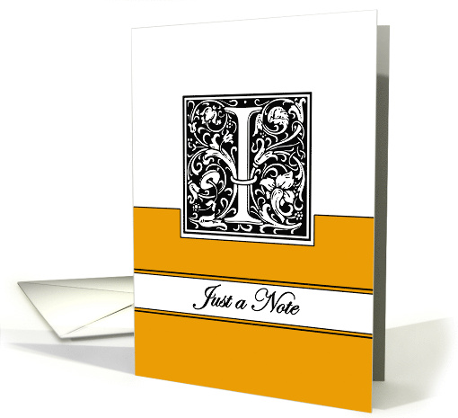 Monogram Letter I Any Occasion Blank in Arts and Crafts Style card