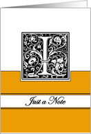 Monogram Letter I Any Occasion Blank in Arts and Crafts Style card
