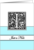 Monogram Letter I Any Occasion Blank in Arts and Crafts Style card
