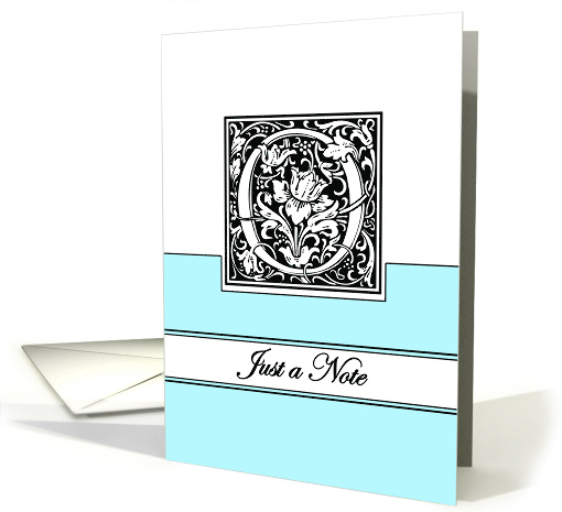 Monogram Letter O Any Occasion Blank in Arts and Crafts Style card