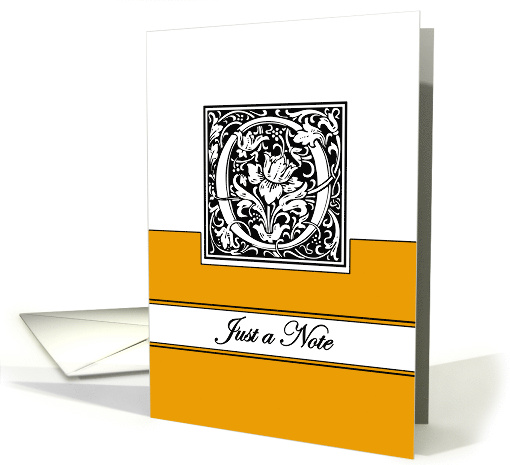 Monogram Letter O Any Occasion Blank in Arts and Crafts Style card