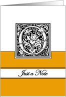 Monogram Letter O Any Occasion Blank in Arts and Crafts Style card