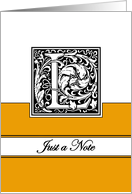 Monogram Letter L Any Occasion Blank in Arts and Crafts Style card