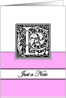 Monogram Letter L Any Occasion Blank in Arts and Crafts Style card