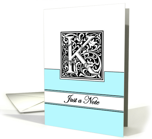 Monogram Letter K Any Occasion Blank in Arts and Crafts Style card